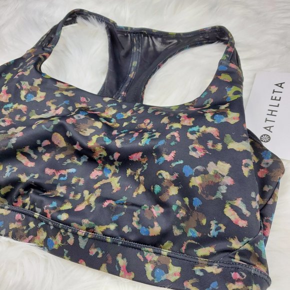 NWT Athleta Black Leopard Printed Contender Bra - Picture 5 of 8
